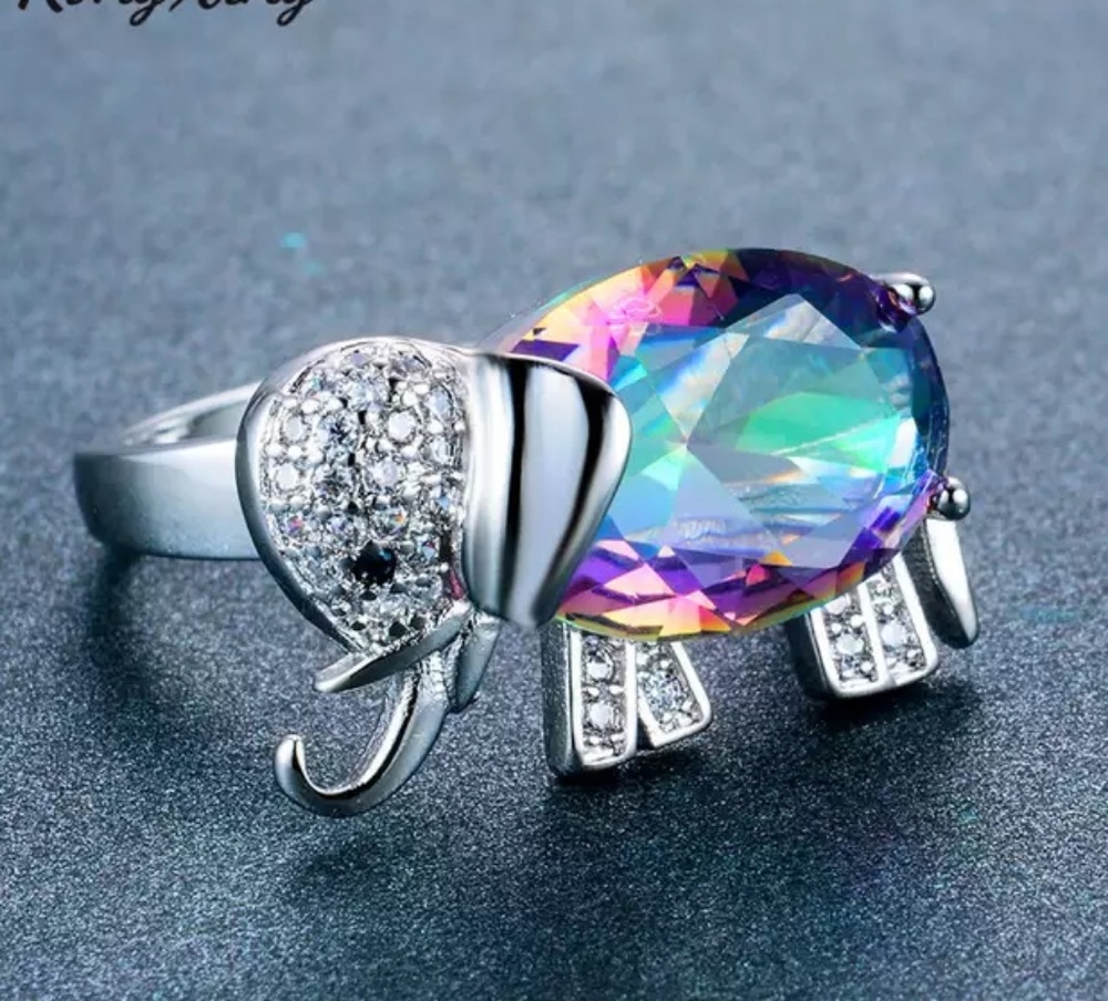 Silver Elephant Rings size 8 woman
